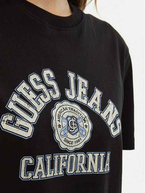 Guess Jeans Guess Jeans Marškinėliai W5RI43 K8HM0 Juoda Regular Fit