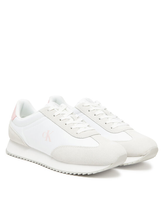 Calvin Klein Jeans Calvin Klein Jeans Sneakersy Runner Laceup Mg Nylon Mix YW0YW01828 Biela