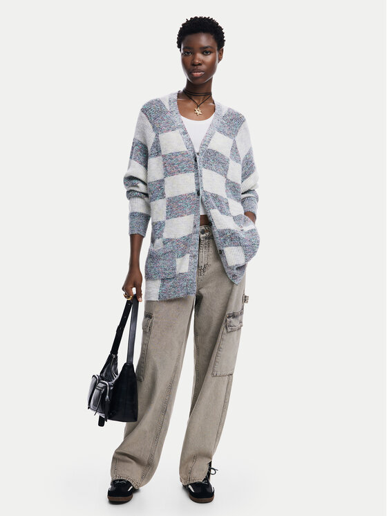 Desigual Desigual Kardigan Oxford 24WWJF70 Béžová Regular Fit