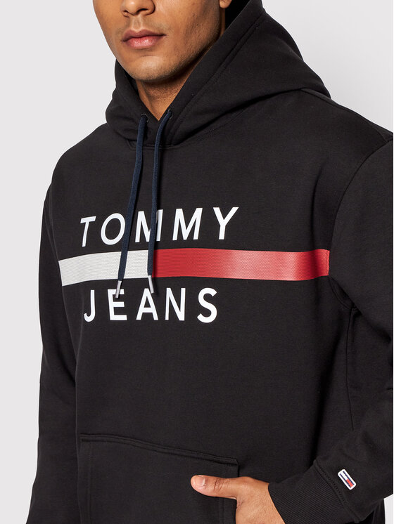Tommy Jeans Tommy Jeans Džemperis ar kapuci Reflective Flag DM0DM07410 Melns Relaxed Fit