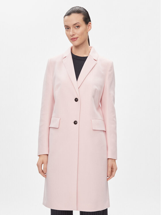 Női Gyapjú kabát Tommy Hilfiger, Méret: 40, Rózsaszín, Classic WW0WW41662