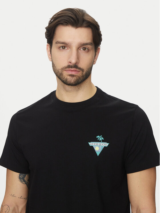 Guess Jeans Guess Jeans T-Shirt M5GI55 K8FQ4 Μαύρο Regular Fit