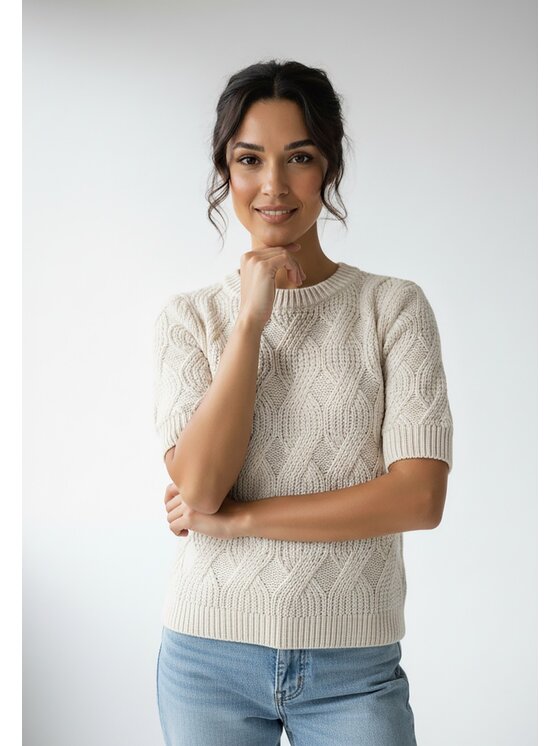 FIGL FIGL Πουλόβερ M1261 Μπεζ Regular Fit