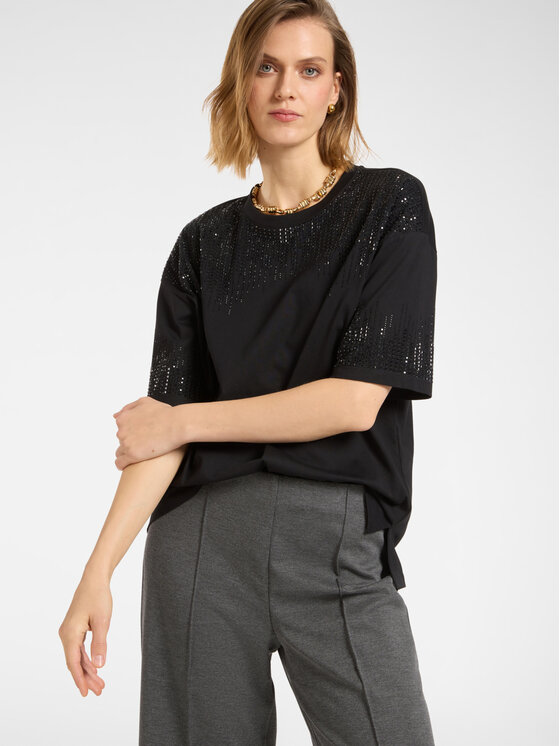 Elena Mirò Elena Mirò T-shirt G315Z100523N033 Nero Regular Fit