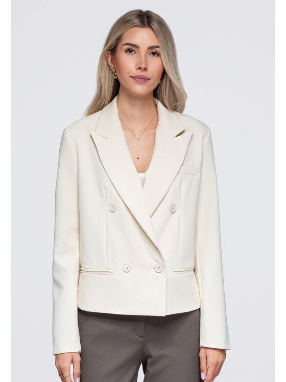 Ombre Ombre Marynarka OW-BL-E0006 Beżowy Slim Fit