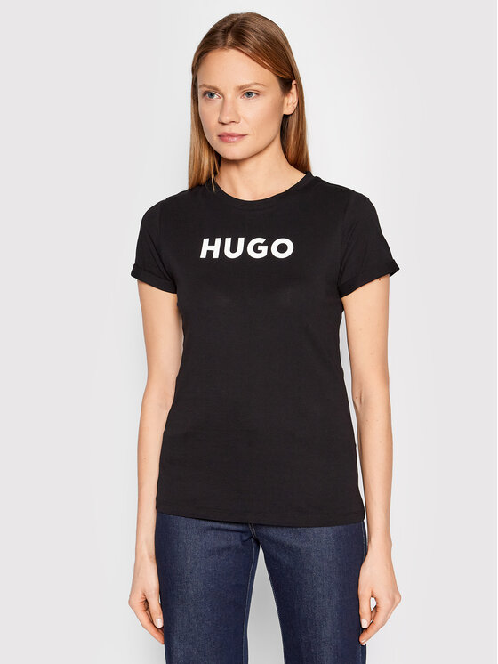 Hugo T-krekls 50473813 Melns Slim Fit