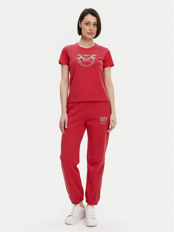 PINKO PINKO Spodnji del trenirke Plumcake 104790 A2G8 Rdeča Regular Fit