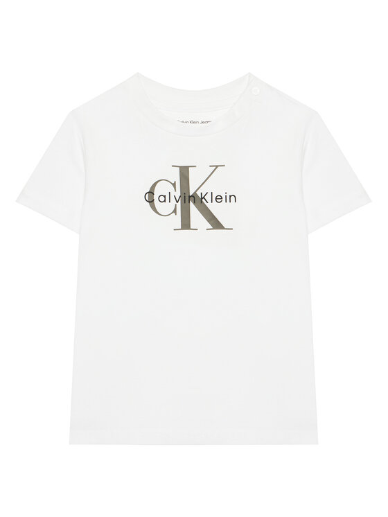 Calvin Klein Jeans T-Shirt Monogram IN0IN00334 Biały Regular Fit