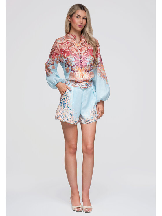 Ombre Ombre Koszula OW-SH-E0062 Niebieski Loose Fit