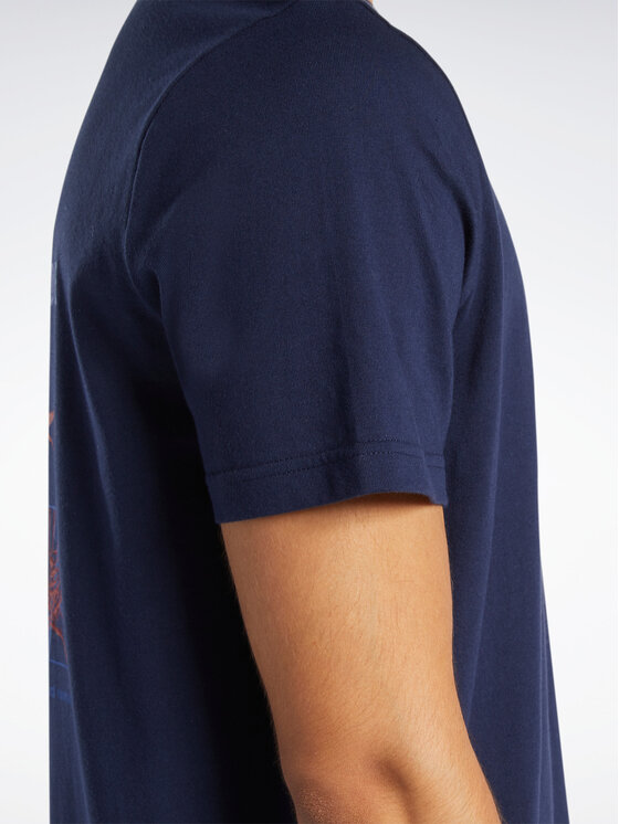 Reebok Reebok Tričko Reebok Basketball Court Top T-Shirt HM6239 Modrá Relaxed Fit