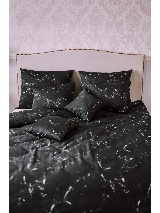 KIMO KIMO Komplet pościeli BLACK MARBLE Czarny