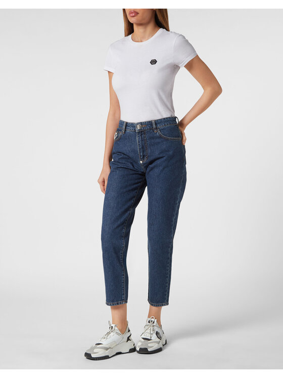 PHILIPP PLEIN PHILIPP PLEIN Džínsy 18943 Modrá Mom Fit