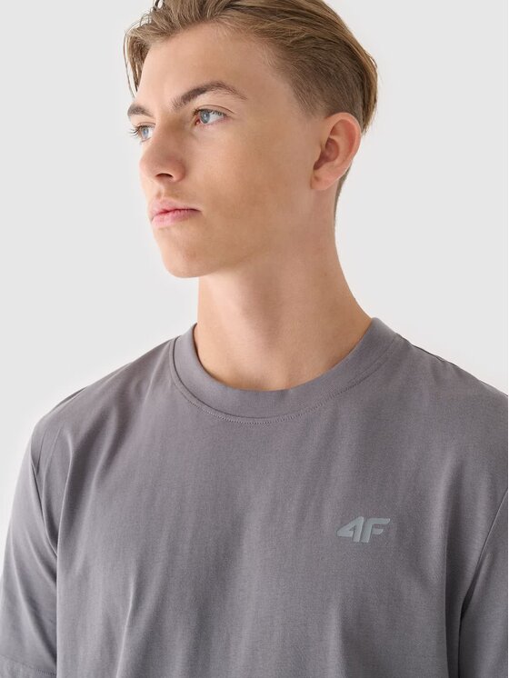 4F 4F T-Shirt 4FWMM00TTSHM2256-25S Szary Regular Fit