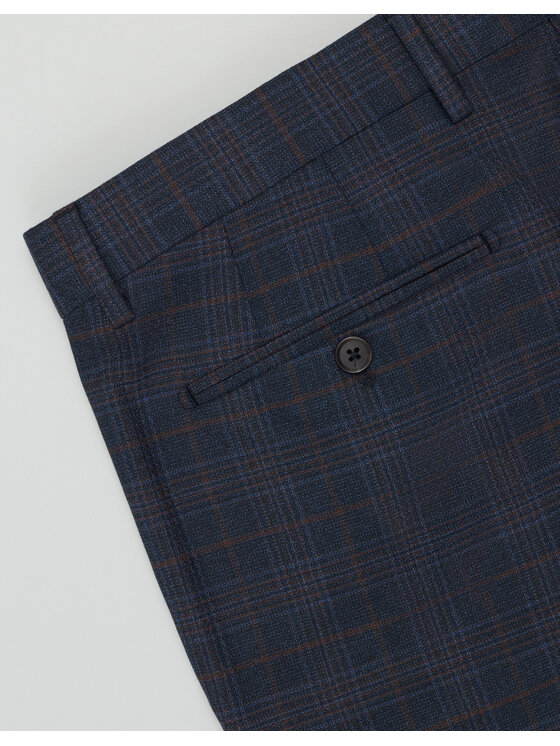 Borgio Borgio Spodnie garniturowe carlopoli Granatowy Slim Fit