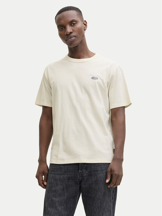Jack & Jones Jack & Jones Tricou Edover 12288005 Écru Regular Fit