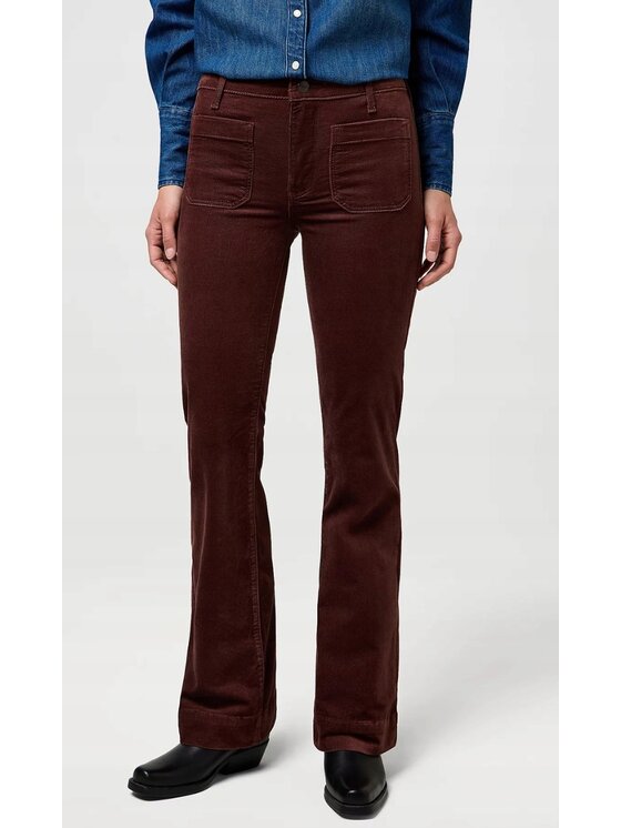 Wrangler Wrangler Spodnie materiałowe Flare Brązowy Flare Fit