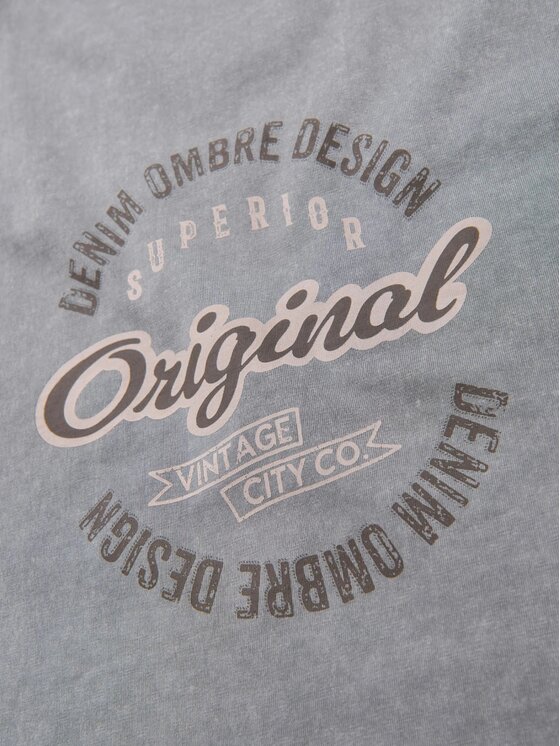 Ombre Ombre T-Shirt OM-TSWT-0201 Szary Regular Fit