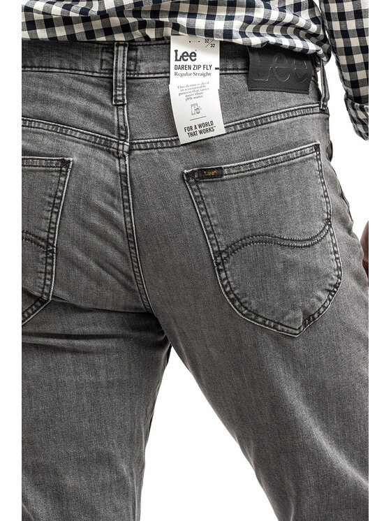 Lee Lee Jeansy DAREN ZIP FLY Szary Straight Fit