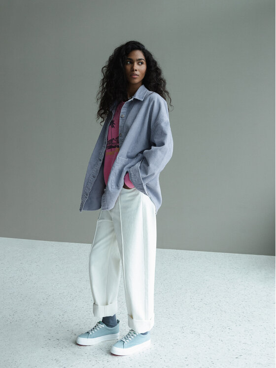 Roxy Roxy Krekls Kick Back Washed Cord ERJWT03697 Zils Regular Fit