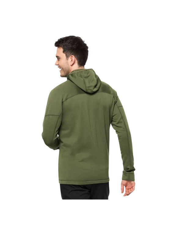 Jack Wolfskin Jack Wolfskin Polar Jack Wolfskin Hirschberg Hooded FZ M Zielony Regular Fit