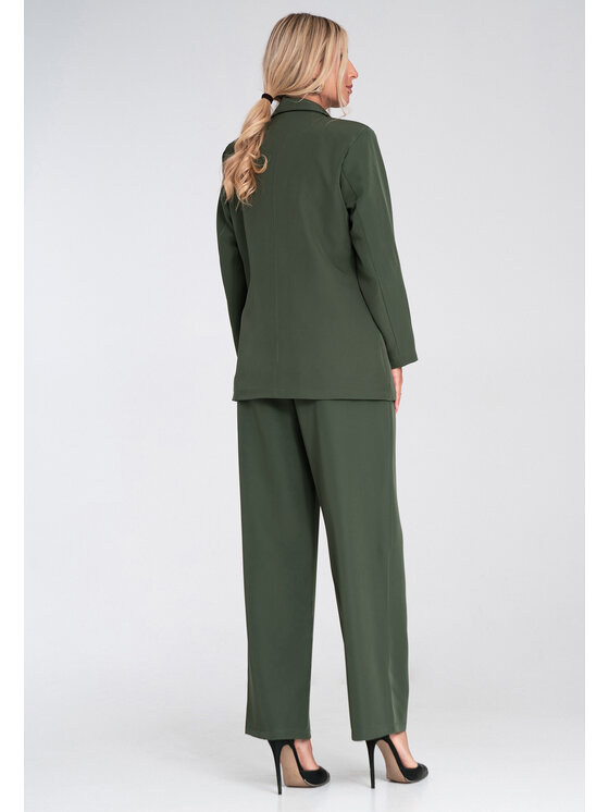 FIGL FIGL Komplet marynarka i spodnie materiałowe M1248 Zielony Regular Fit