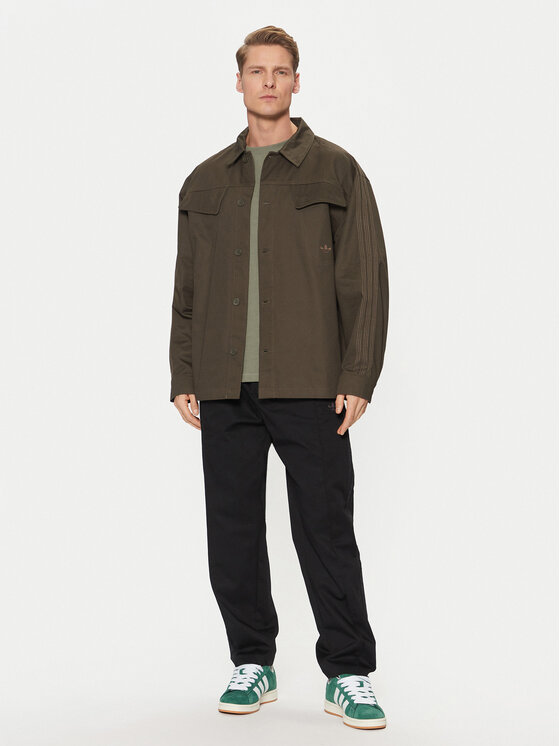 adidas adidas Košulja Premium Essentials Workwear JD3343 Kaki Loose Fit
