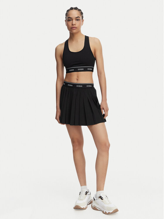 Guess Guess Plisovaná sukňa V6GD11 W1802 Čierna Regular Fit