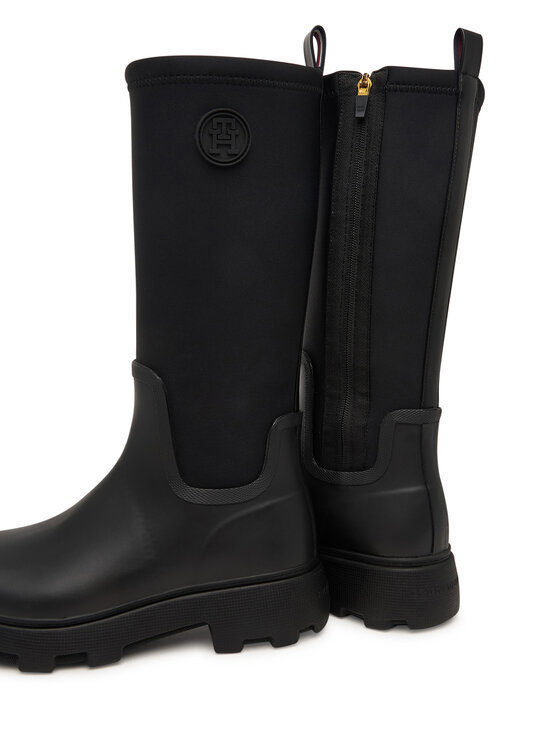 Tommy Hilfiger Tommy Hilfiger Gummistiefel Th Stamp Warm Knee Rain Boot FW0FW09678 Schwarz