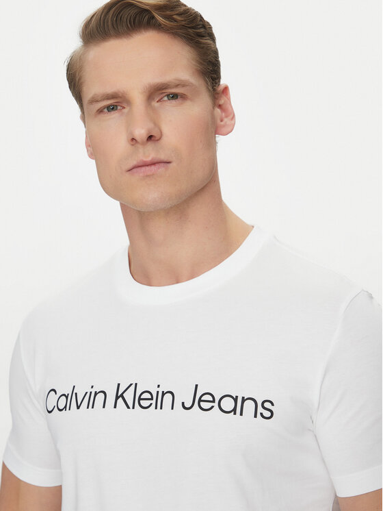 Calvin Klein Jeans Calvin Klein Jeans Majica J30J322552 Bela Slim Fit