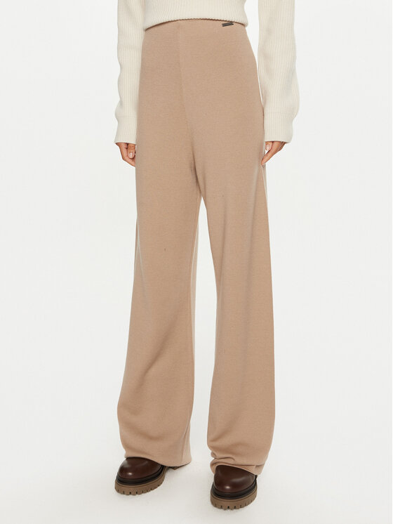 Calvin Klein Damskie Spodnie dresowe, rozmiar L, Beżowe, K20K207680