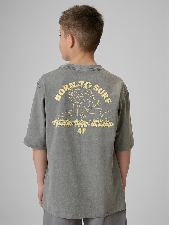 4F 4F T-Shirt WAVE RIDERS CLUB Szary Loose Fit