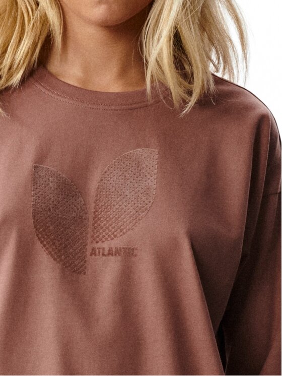 Atlantic Atlantic Piżama Leaf Lounge Peach Effect Brązowy Regular Fit