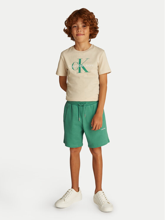 Calvin Klein Jeans Calvin Klein Jeans Športne kratke hlače New Inst. Logo IU0IU00703 Zelena Relaxed Fit