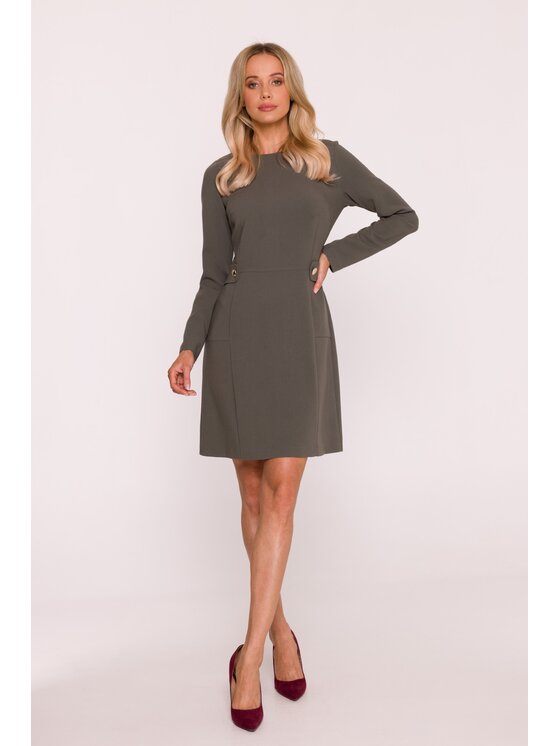 Stylove Stylove Sukienka wieczorowa S419 Khaki A-Line Fit
