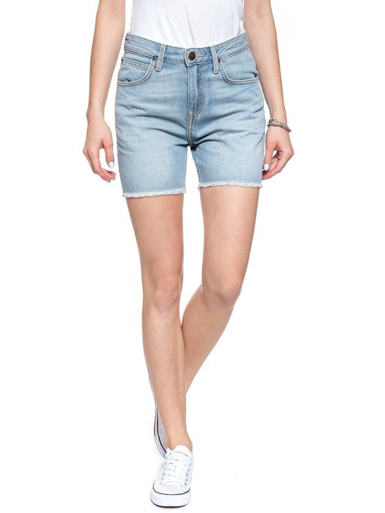 Lee Lee Pantaloncini di jeans BOYFRIEND Blu Loose Fit