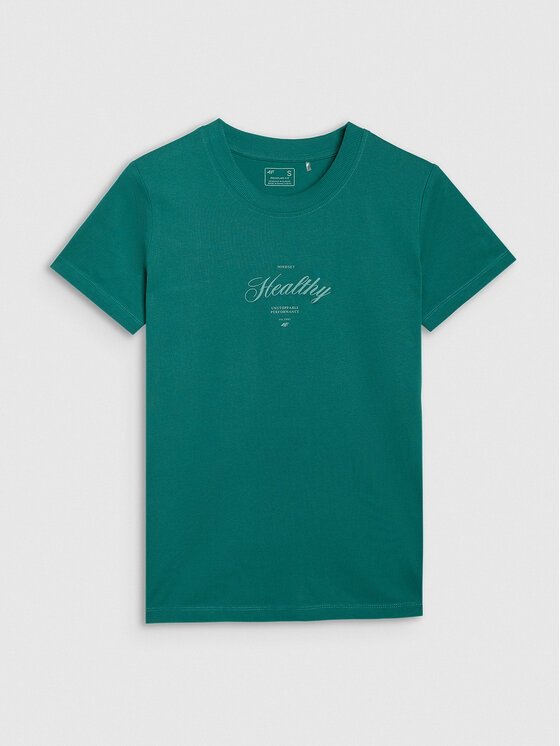 4F 4F T-Shirt MIDSHOP TEXTILE Turkusowy Regular Fit