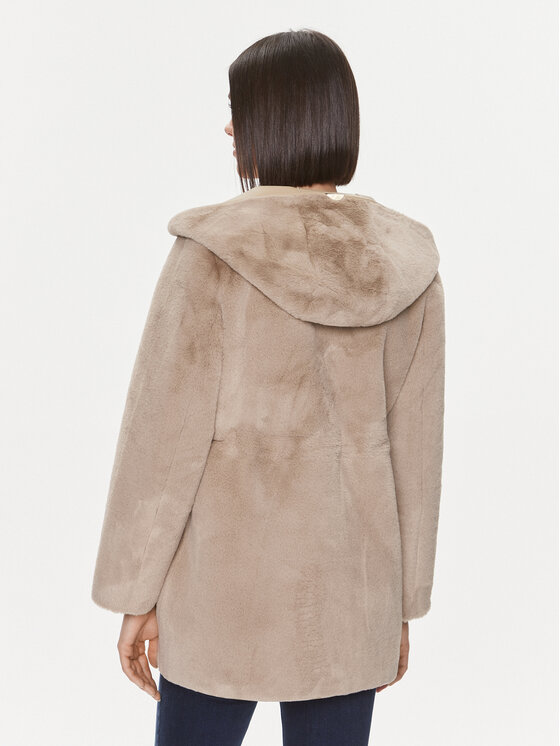Liu Jo Liu Jo Pelzmantel MF3069 E0863 Beige Regular Fit