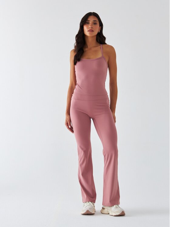 BeShaped BeShaped Legginsy Dzwony - Morning Dew Różowy Shaping Fit