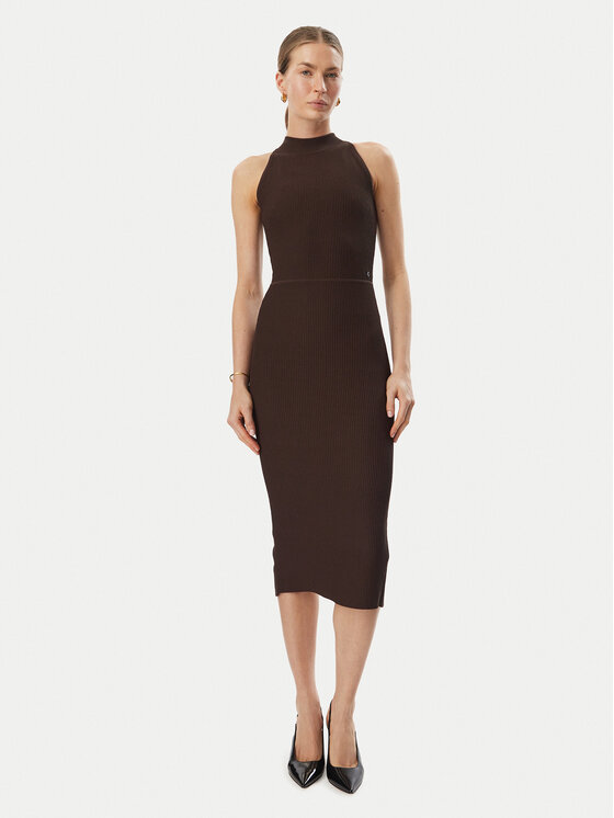 Guess Guess Повсякденна сукня W6BK88 Z1920 Коричневий Slim Fit