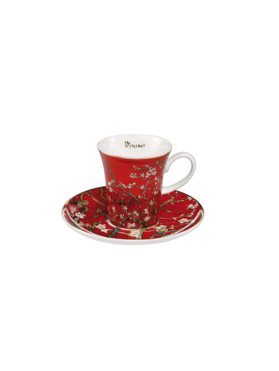 Goebel Goebel Filiżanka do espresso V. van Gogh - Drzewo migdałowca Czerwony