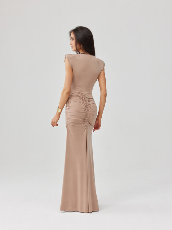 Roco Fashion Roco Fashion Abito da sera Noelia Beige Slim Fit