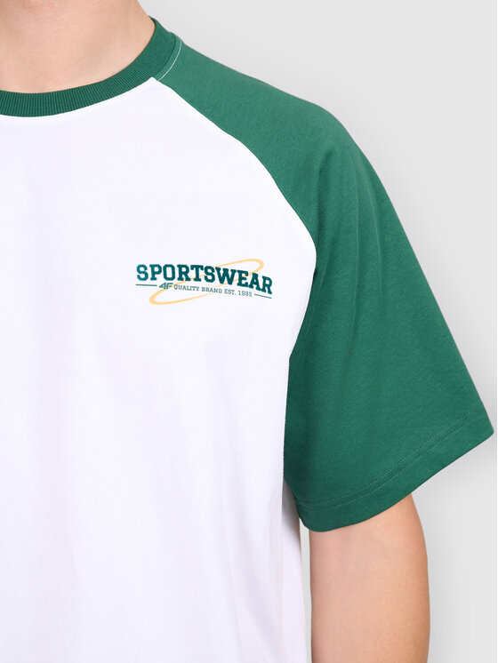 4F 4F T-Shirt 4FWAW26TTSHM3556-41S Zielony Active Fit