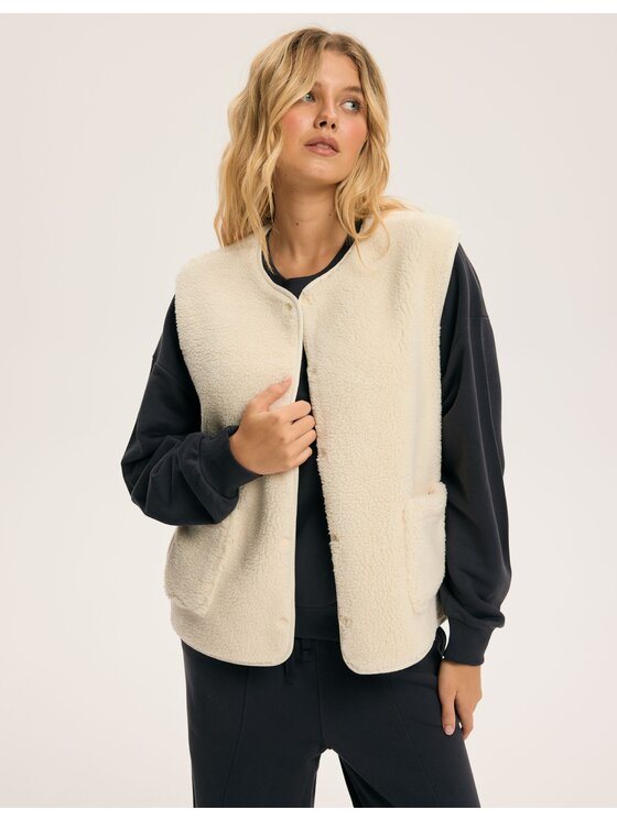 Esotiq Esotiq Kamizelka 44121 Biały Regular Fit