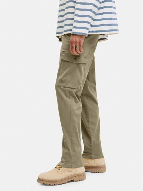 Jack & Jones Jack & Jones Spodnie materiałowe Stace Arthur 12282388 Khaki Regular Fit