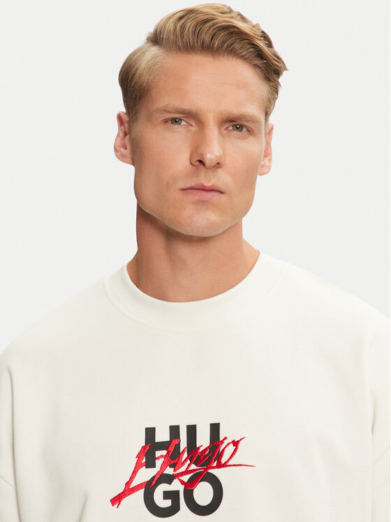 HUGO Hugo Felpa Dlongny 50521081 Écru Relaxed Fit
