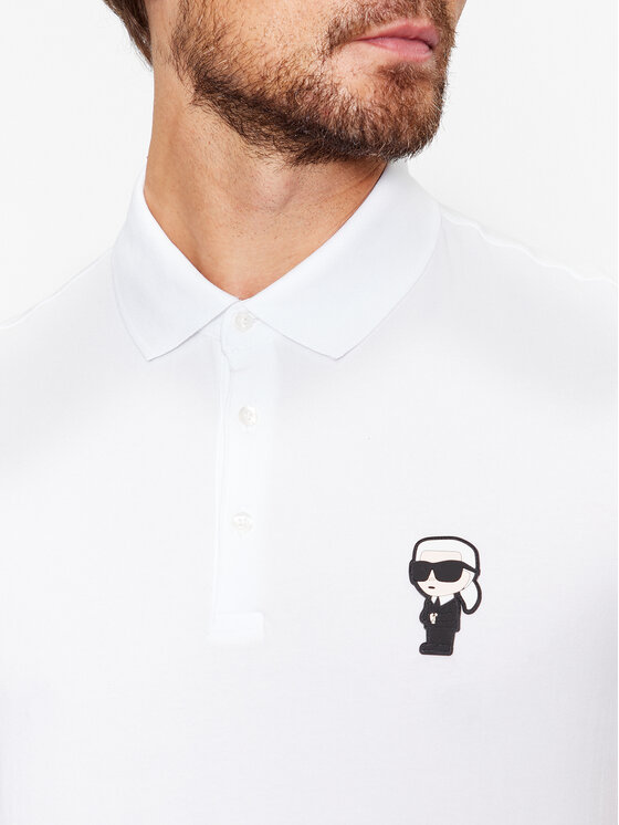 KARL LAGERFELD KARL LAGERFELD Polo 745022 500221 Biały Regular Fit