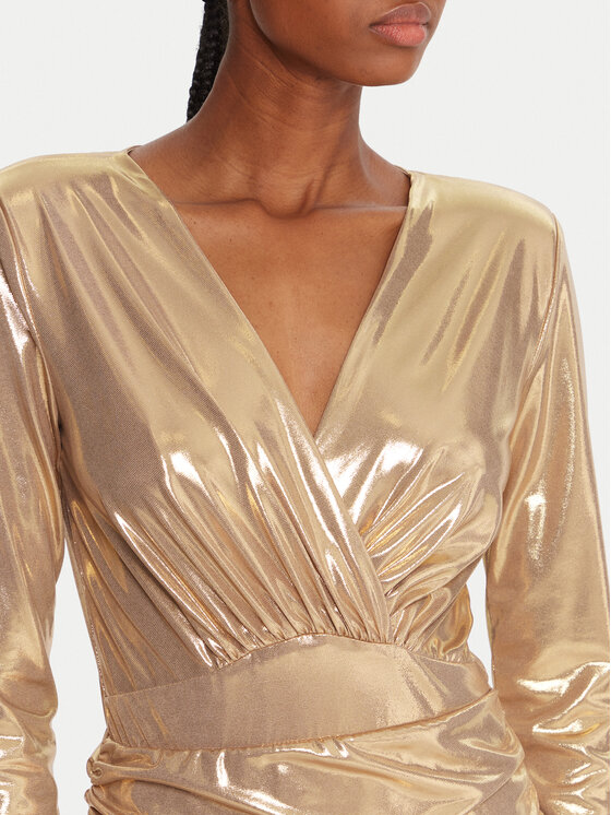 Fracomina Fracomina Abito da cocktail FQ25WD1006W59501 Oro Slim Fit