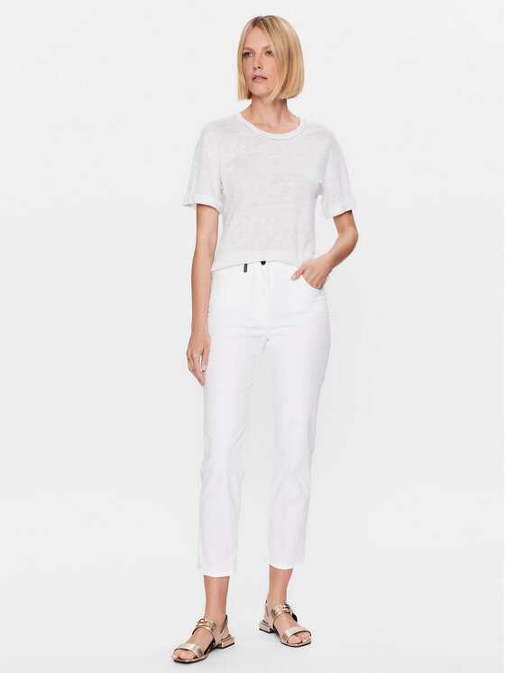 Peserico Peserico Pantaloni di tessuto P04977T3 Bianco Regular Fit
