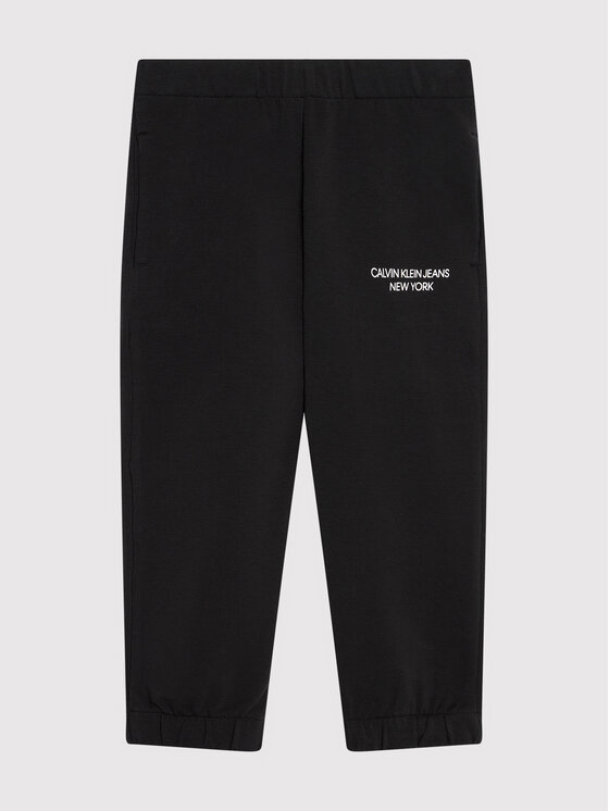 Calvin Klein Jeans Pantaloni trening Mini Monogram IG0IG01003 Negru Regular Fit