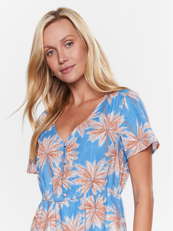 Roxy Roxy Poletna obleka ERJWD03709 Svetlo modra Regular Fit